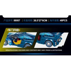 QIDAI 88007 non  XE THỂ THAO MÀU XANH 88007 bộ đồ chơi xếp lắp ráp ghép mô hình Speed Champions Racing Cars Đua Xe Công Thức