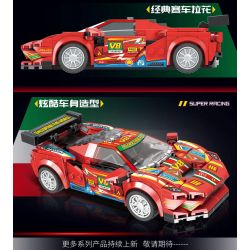 QIDAI 88008 non  XE THỂ THAO MÀU ĐỎ 88008 bộ đồ chơi xếp lắp ráp ghép mô hình Speed Champions Racing Cars Đua Xe Công Thức