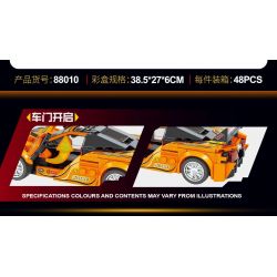 QIDAI 88010 non  XE THỂ THAO MÀU CAM 88010 bộ đồ chơi xếp lắp ráp ghép mô hình Speed Champions Racing Cars Đua Xe Công Thức