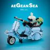 BRICKCOOL KC017 non  XE MÁY BIỂN YUANQIN MÀU XANH bộ đồ chơi xếp lắp ráp ghép mô hình  AEGEAN SEA（1951 VESPA 125） Kỹ Thuật Công Nghệ Cao Mô Hình Phương Tiện 513 khối
