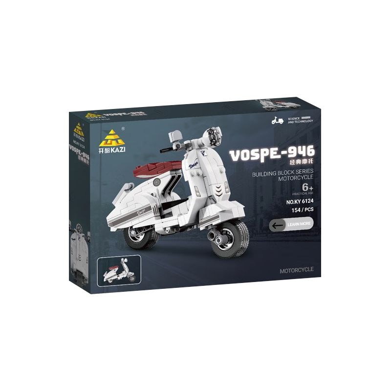 Kazi KY6124 6124 non  XE MÁY CỔ ĐIỂN VOSPE-946 bộ đồ chơi xếp lắp ráp ghép mô hình Classic 154 khối