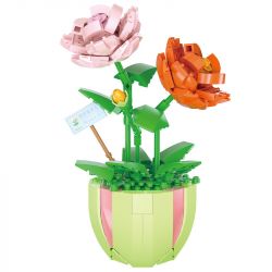 WEIGHT 2080 non  HOA HỒNG NỞ bộ đồ chơi xếp lắp ráp ghép mô hình 330 khối