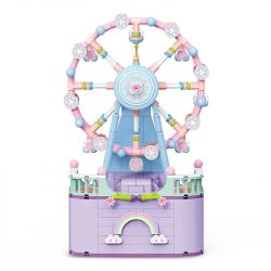WEIGHT 3002 non  HỘP NHẠC ĐU QUAY bộ đồ chơi xếp lắp ráp ghép mô hình Girl FERRIS WHEEL Con Gái 874 khối