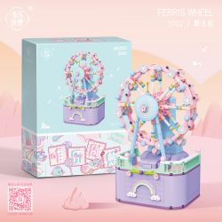 WEIGHT 3002 non  HỘP NHẠC ĐU QUAY bộ đồ chơi xếp lắp ráp ghép mô hình Girl FERRIS WHEEL Con Gái 874 khối