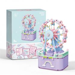 WEIGHT 3002 non  HỘP NHẠC ĐU QUAY bộ đồ chơi xếp lắp ráp ghép mô hình Girl FERRIS WHEEL Con Gái 874 khối