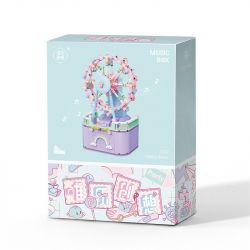 WEIGHT 3002 non  HỘP NHẠC ĐU QUAY bộ đồ chơi xếp lắp ráp ghép mô hình Girl FERRIS WHEEL Con Gái 874 khối