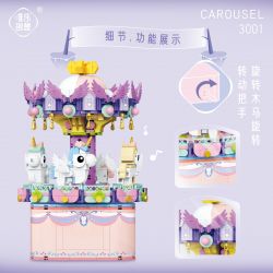 WEIGHT 3001 non  HỘP NHẠC BĂNG CHUYỀN bộ đồ chơi xếp lắp ráp ghép mô hình Girl CAROUSEL Con Gái 874 khối