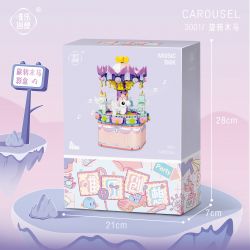 WEIGHT 3001 non  HỘP NHẠC BĂNG CHUYỀN bộ đồ chơi xếp lắp ráp ghép mô hình Girl CAROUSEL Con Gái 874 khối