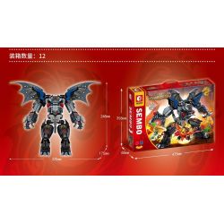 SEMBO 206037 non  CẬU BÉ ĐIỀU KHIỂN RỒNG ÁO GIÁP ĐÁ ĐEN bộ đồ chơi xếp lắp ráp ghép mô hình 657 khối