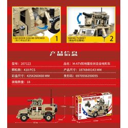 SEMBO 207122 non  XE ĐỊA HÌNH CHỐNG MÌN PHỤC KÍCH M-ATV bộ đồ chơi xếp lắp ráp ghép mô hình Military Army SURVIVAL WARFARE Quân Sự Bộ Đội 418 khối
