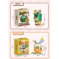 AREA-X AX0303 0303 non  TÔI LÀ NGƯỜI MỸ bộ đồ chơi xếp lắp ráp ghép mô hình COFFEE IS MYLIFE