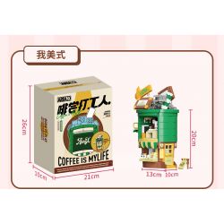 AREA-X AX0303 0303 non  TÔI LÀ NGƯỜI MỸ bộ đồ chơi xếp lắp ráp ghép mô hình COFFEE IS MYLIFE