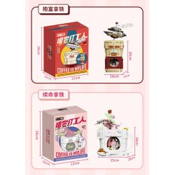 AREA-X AX0303 0303 non  TÔI LÀ NGƯỜI MỸ bộ đồ chơi xếp lắp ráp ghép mô hình COFFEE IS MYLIFE