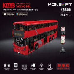 KONSOPT KB800 non  XE BUÝT HAI TẦNG VOLVO B8L tỷ lệ 1:16 bộ đồ chơi xếp lắp ráp ghép mô hình Creator Expert Chuyên Gia Sáng Tạo 3542 khối