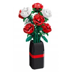 JIESTAR 92365 non  HOA HỒNG bộ đồ chơi xếp lắp ráp ghép mô hình Flowers ROSE 878 khối