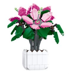 JIESTAR 92363 non  HOA ĐỖ QUYÊN bộ đồ chơi xếp lắp ráp ghép mô hình Flowers LILY AZALEA 698 khối