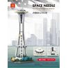 WANGE 5238 non  KIM KHÔNG GIAN SEATTLE bộ đồ chơi xếp lắp ráp ghép mô hình Buildings SPACE NEEDLE 1075 khối
