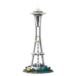 WANGE 5238 non  KIM KHÔNG GIAN SEATTLE bộ đồ chơi xếp lắp ráp ghép mô hình Buildings SPACE NEEDLE 1075 khối