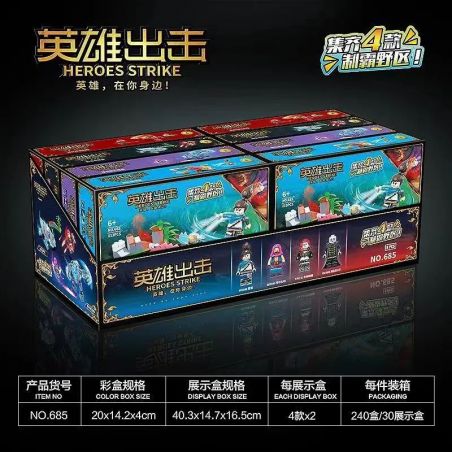 685 non  ANH HÙNG TẤN CÔNG 4 PHONG CÁCH bộ đồ chơi xếp lắp ráp ghép mô hình Movie & Game HEROES STRIKE Phim Và Trò Chơi