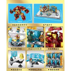LY 76028 non  GIÀN THÉP LỚN bộ đồ chơi xếp lắp ráp ghép mô hình Marvel Super Heroes HEROES STEEL MECHA Siêu Anh Hùng Marvel 2688 khối