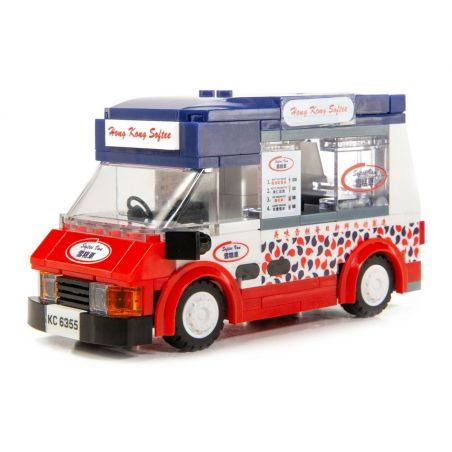 TINY ATBRC001 non  XE BÁN KEM HỒNG KÔNG bộ đồ chơi xếp lắp ráp ghép mô hình City HONG KONG ICE CREAM VAN Thành Phố 200 khối