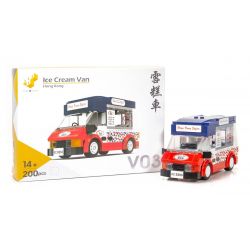 TINY ATBRC001 non  XE BÁN KEM HỒNG KÔNG bộ đồ chơi xếp lắp ráp ghép mô hình City HONG KONG ICE CREAM VAN Thành Phố 200 khối