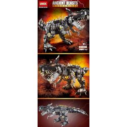 LWCK 60030 non  MÁY T-REX bộ đồ chơi xếp lắp ráp ghép mô hình ANCIENT BEASTS MECHANICAL 1506 khối