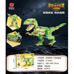 XIANG JUN XJ-945D 945D XJ945D non  BA VELOCIRAPTOR BIẾN HÌNH bộ đồ chơi xếp lắp ráp ghép mô hình DINOSAUR LEGEND 456 khối