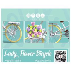 DK 80002 non  XE PHỤ NỮ bộ đồ chơi xếp lắp ráp ghép mô hình  LADY FLOWER BICYCLE Kỹ Thuật Công Nghệ Cao Mô Hình Phương Tiện 450 khối