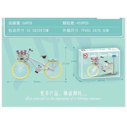 DK 80002 non  XE PHỤ NỮ bộ đồ chơi xếp lắp ráp ghép mô hình  LADY FLOWER BICYCLE Kỹ Thuật Công Nghệ Cao Mô Hình Phương Tiện 450 khối