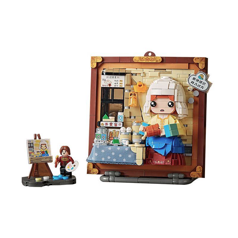 LOZ 1289 non  NGƯỜI VẮT SỮA bộ đồ chơi xếp lắp ráp ghép mô hình CUTE PAINTING 787 khối