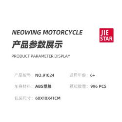 JIESTAR 91024 non  XE MÁY BA BÁNH HONDA NEWING bộ đồ chơi xếp lắp ráp ghép mô hình Motorcycle Motorbike HONDA NEO WING Xe Hai Bánh 996 khối