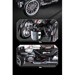 JIESTAR 91024 non  XE MÁY BA BÁNH HONDA NEWING bộ đồ chơi xếp lắp ráp ghép mô hình Motorcycle Motorbike HONDA NEO WING Xe Hai Bánh 996 khối