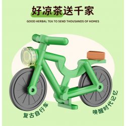 WEKKI 506051 non  WANGLAOJI THỰC SỰ DƯỚI LỬA CỬA HÀNG TRÀ THẢO DƯỢC bộ đồ chơi xếp lắp ráp ghép mô hình Creator SO CHILLYHERBAL TEA SHOP Sáng Tạo