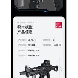 JIESTAR 92401 non  SÚNG TIỂU LIÊN UMP45 bộ đồ chơi xếp lắp ráp ghép mô hình Gun 1609 khối