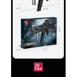 JIESTAR 92401 non  SÚNG TIỂU LIÊN UMP45 bộ đồ chơi xếp lắp ráp ghép mô hình Gun 1609 khối