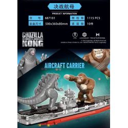 PanlosBrick 687101 Panlos Brick 687101 non  TRẬN CHIẾN QUYẾT ĐỊNH TÀU SÂN BAY bộ đồ chơi xếp lắp ráp ghép mô hình AIRCRAFT CARRIER 1115 khối