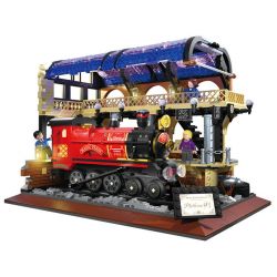 ZHEGAO DZ6007 6007 non  NHÀ GA MA THUẬT bộ đồ chơi xếp lắp ráp ghép mô hình Harry Potter MAGIC RAILWAY STATION Chú Bé Phù Thủy 1308 khối