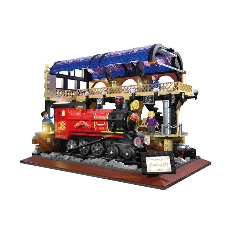 ZHEGAO DZ6007 6007 non  NHÀ GA MA THUẬT bộ đồ chơi xếp lắp ráp ghép mô hình Harry Potter MAGIC RAILWAY STATION Chú Bé Phù Thủy 1308 khối