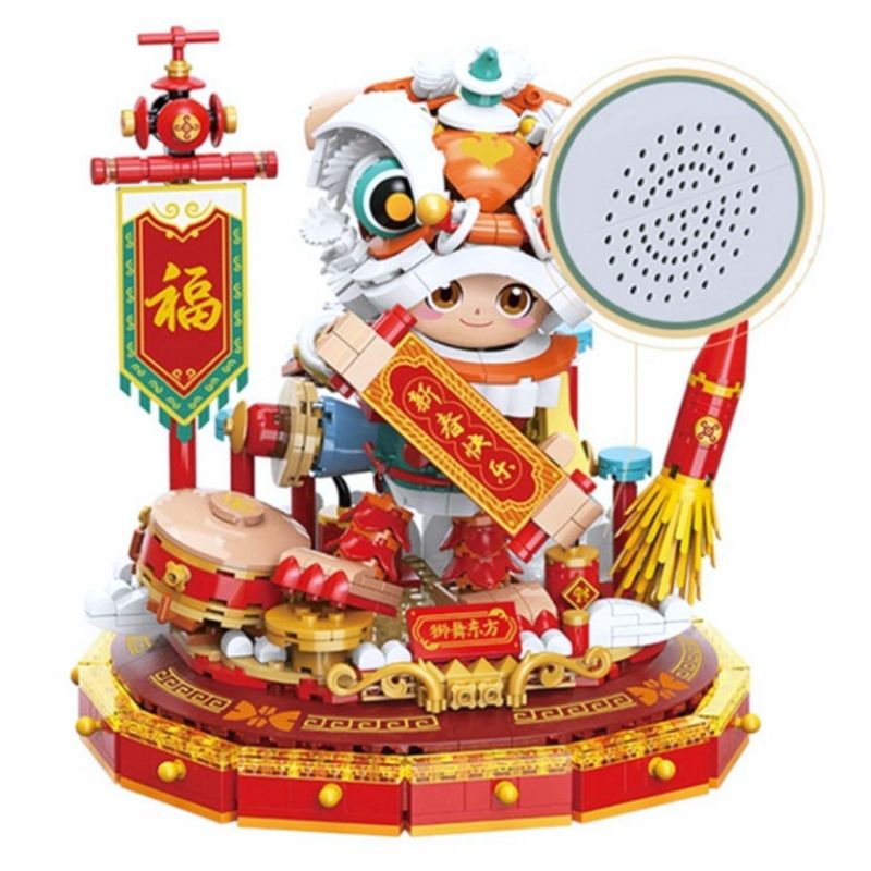 TOP TOY TC1804 1804 non  LUBAN NO.7 LION DANCES Ở PHƯƠNG ĐÔNG bộ đồ chơi xếp lắp ráp ghép mô hình King Of Glory Hegemony Game Liên Quân 900 khối