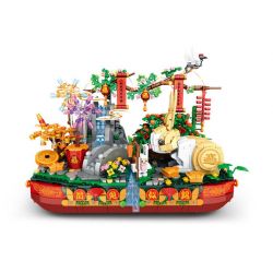 WOMA C0351 0351 non  THỎ QI YANGMEI CORNUCOPIA bộ đồ chơi xếp lắp ráp ghép mô hình Chinese Traditional Festivals Lễ Hội Cổ Truyền 1952 khối