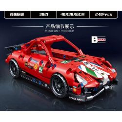 Decool 3821 Jisi 3821 non  FERRARI 488 GTE LÙI XE bộ đồ chơi xếp lắp ráp ghép mô hình  Kỹ Thuật Công Nghệ Cao Mô Hình Phương Tiện 248 khối