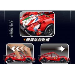 Decool 3821 Jisi 3821 non  FERRARI 488 GTE LÙI XE bộ đồ chơi xếp lắp ráp ghép mô hình  Kỹ Thuật Công Nghệ Cao Mô Hình Phương Tiện 248 khối