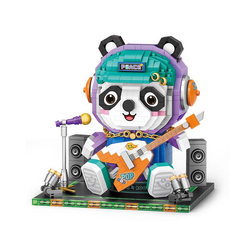 LOZ 8120 non  CA SĨ GẤU TRÚC bộ đồ chơi xếp lắp ráp ghép mô hình SINGER 1060 khối