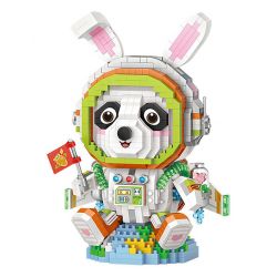 LOZ 8118 non  PHI HÀNH GIA GẤU TRÚC bộ đồ chơi xếp lắp ráp ghép mô hình SPACEMAN PANDA 1110 khối