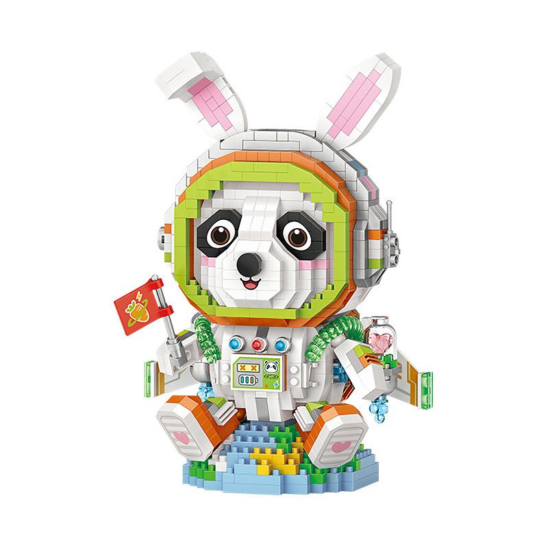 LOZ 8118 non  PHI HÀNH GIA GẤU TRÚC bộ đồ chơi xếp lắp ráp ghép mô hình SPACEMAN PANDA 1110 khối