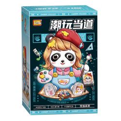 LOZ 8119 non  HỌA SĨ GẤU TRÚC bộ đồ chơi xếp lắp ráp ghép mô hình PAINTER 1130 khối