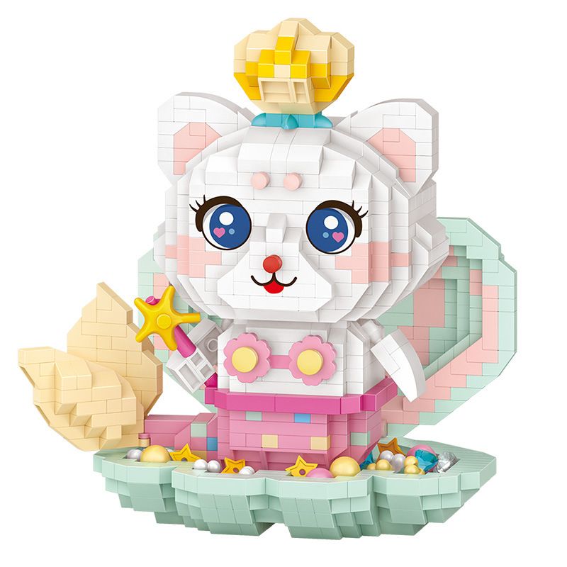 LOZ 8113 non  VỎ NÀNG TIÊN CÁ bộ đồ chơi xếp lắp ráp ghép mô hình Creator Sáng Tạo 1140 khối