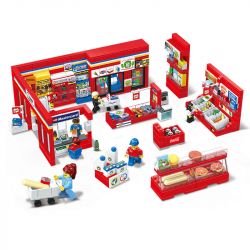 JIESTAR 55000 non  CỬA HÀNG TIỆN LỢI 24 GIỜ bộ đồ chơi xếp lắp ráp ghép mô hình City SHUTTLE SHOP Thành Phố 845 khối