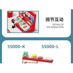 JIESTAR 55000 non  CỬA HÀNG TIỆN LỢI 24 GIỜ bộ đồ chơi xếp lắp ráp ghép mô hình City SHUTTLE SHOP Thành Phố 845 khối